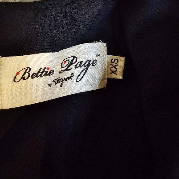 Bettie Page Tatyana Retro 40's Navy Blue Nautical Button Wiggle Dress XXS - Picture 8 of 11